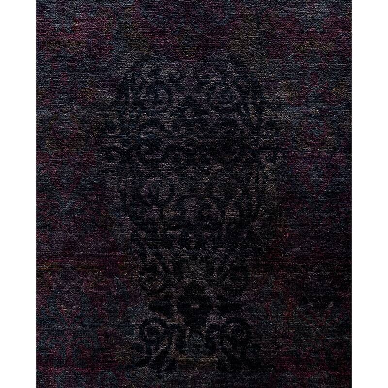 Overdyed One-of-a-Kind Hand-Knotted Area Rug - Black - 12' 1" x 15' 3"