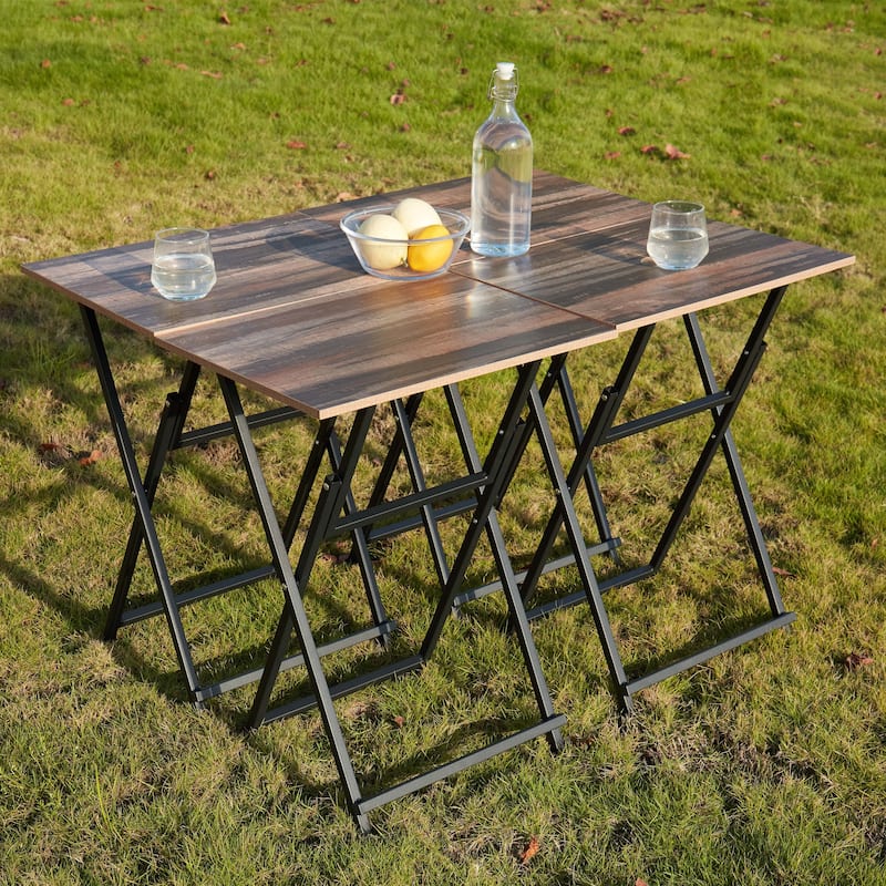 No Assembly Required TV Trays for Eating Set of 4 with Stand,Folding Snack Tray Table Set,Folding TV Dining Tables