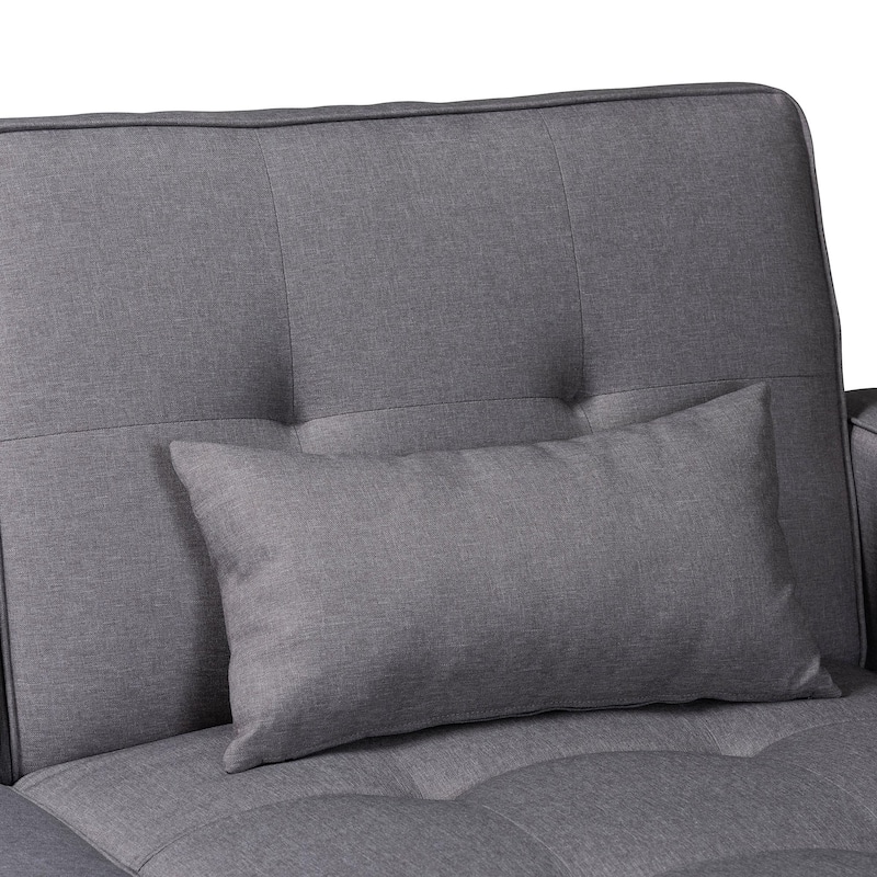 Claire Contemporary Clay Fabric Upholstered Convertible Sofa Bed