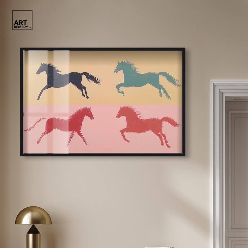 Galloping Quartet Shadowbox by Art Remedy