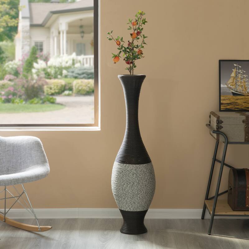 Tall Decorative Floor Vase, PVC Floor Vase, Tall Flower Holder, Brown Floor Vase, Floor Vase 41- Inch -Tall