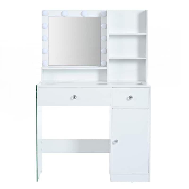Vanity Desk with Mirror and 3 Lighting Modes