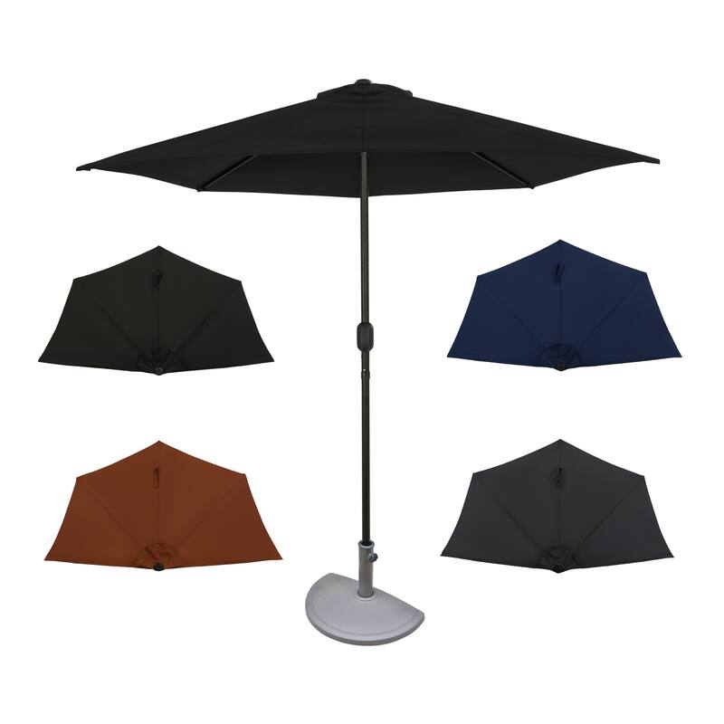 Island Umbrella Lanai 9-ft Half Umbrella in Coffee Polyester