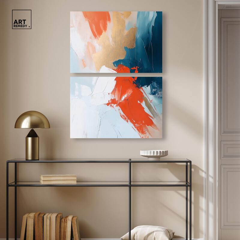 Bold and Bright I Canvas Set of 2 by Art Remedy, Gallery Wrapped