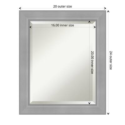 Beveled Bathroom Wall Mirror - Vista Brushed Nickel Frame