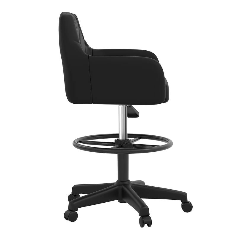 VECELO Swivel Wingback Tilting Drafting Chairs 32.28"-40.16" Adjustable Height Diamond Tufted Back Naihead Home Office Chairs