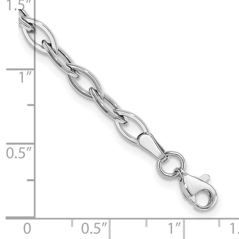 Curata 14k White Gold Polished Bracelet 7.5 Inch