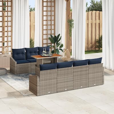 vidaXL 8 Piece Garden Sofa Set with Cushions - 91.7×24.4×27.2