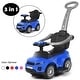 preview thumbnail 3 of 3, Honey Joy 3 in 1 Ride on Push Car Toddler Stroller Sliding Car with Music-Blue - 35" x 17" x 33" (L x W x H)