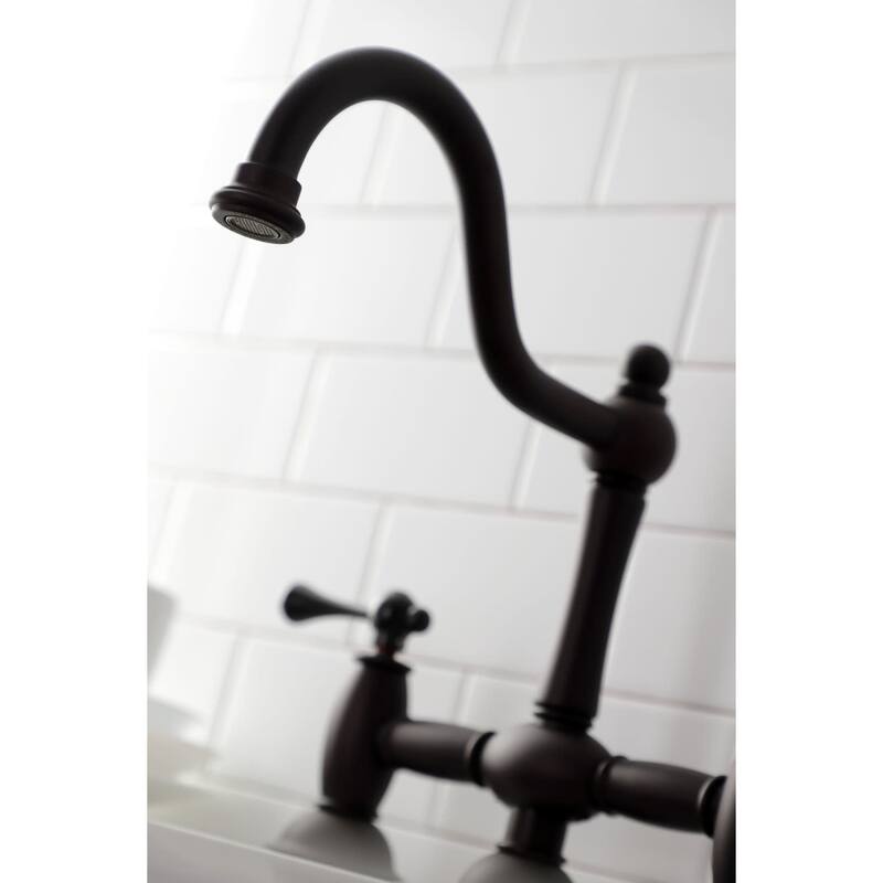 Kingston Brass Restoration 1.8 GPM Bridge Kitchen Faucet - Includes