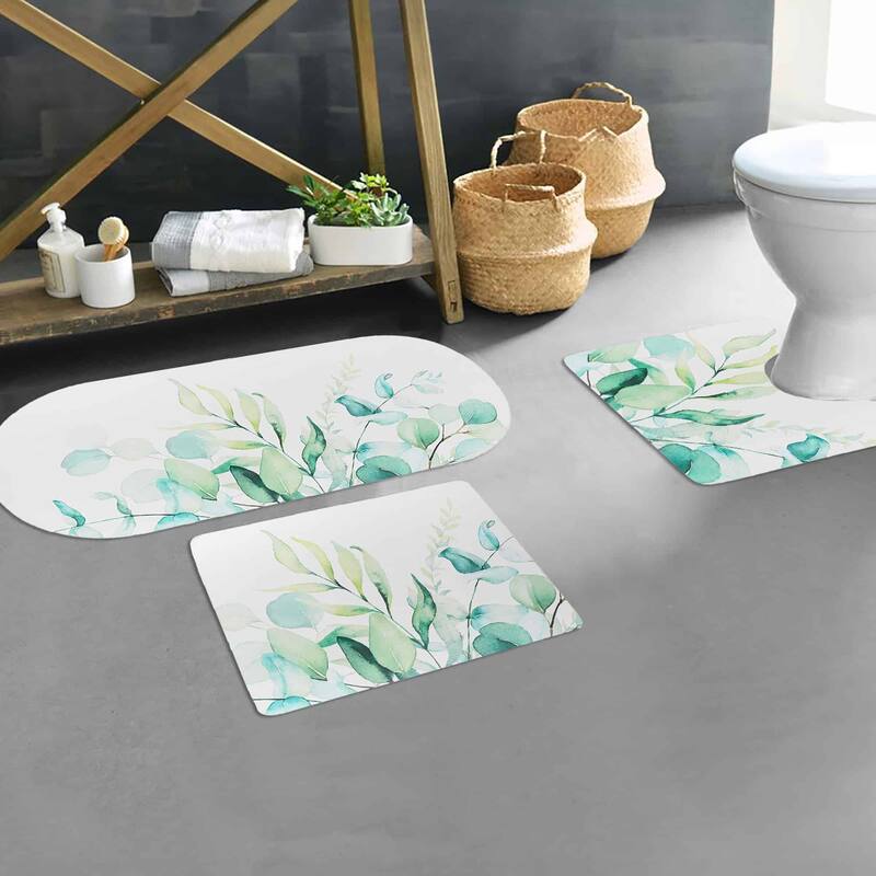 Decorative 3-Piece Bath Mat Set Includes Standard, Runner, and Contour