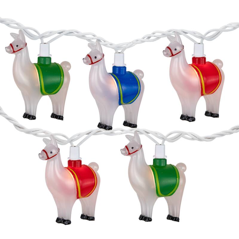 Llama Patio Light Set - White - 6' White Wire - 10ct - 102"