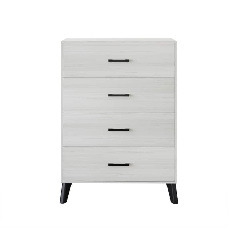 CraftPorch Corduroy 4-pieces Mid-Century Modern Light Blue Twin Size Bed with Light Grey Furniture Bedroom Set