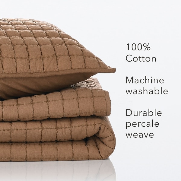 Nate Home by Nate Berkus Solid Cotton Textured Quilt Set Bed Bath