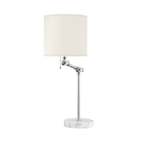 Essex 1-Light Table Lamp by Mark D. Sikes with Cream Paper Shade