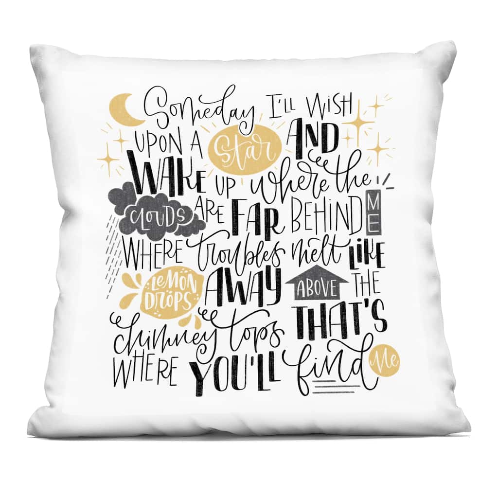 Stupell Over The Rainbow Poem Decorative Printed Throw Pillow Design by Sarah Hickman