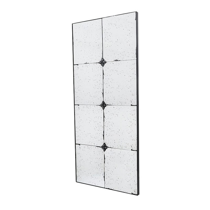 Elk 47 Inch Wall Mirror, Antique Black Rectangular Metal Frame, Baroque