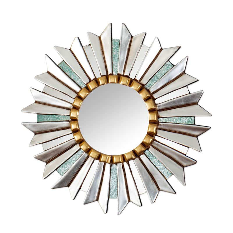 Novica Handmade Lunar Blessing Wood And Aluminum Wall Mirror
