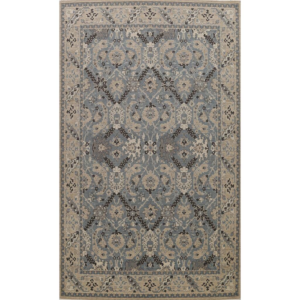 Traditional Ziegler Turkish Wool Area Rug Silver Washed Carpet - 9'0" x 12'0"