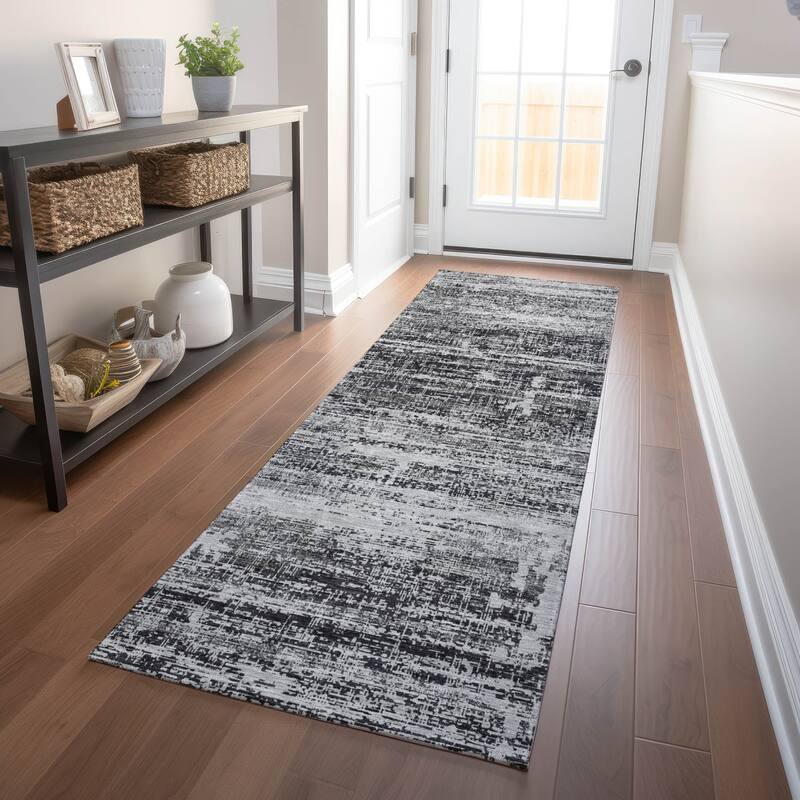 Premium Washable Super Soft Modern Solid Mayfield Rug - Black - 2' 3" x 7' 6" - Runner