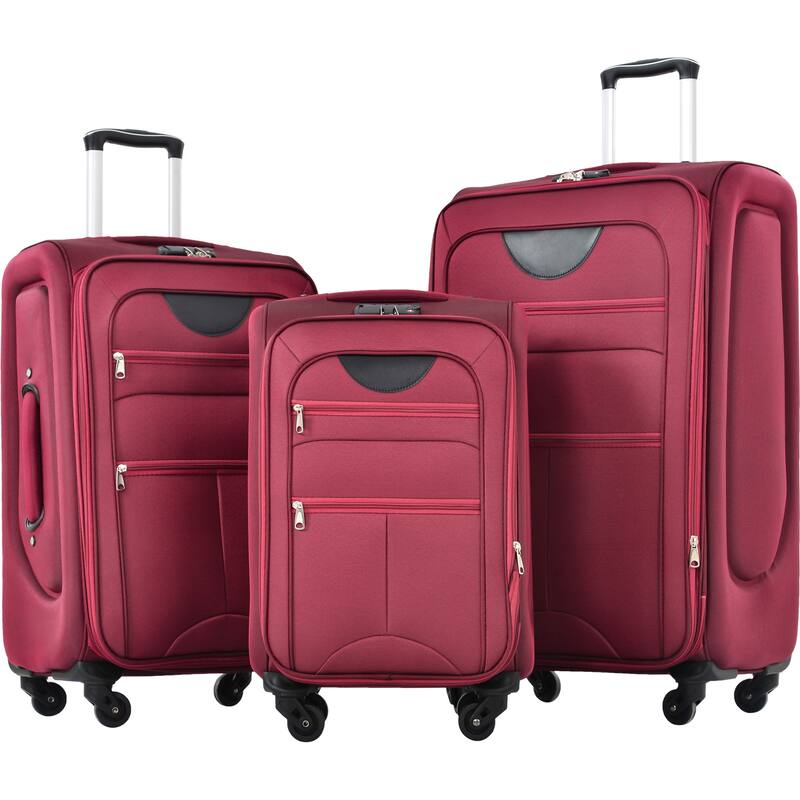 Lightweight Softside Expandable Travel Luggage Sets 3 Piece Softside ...