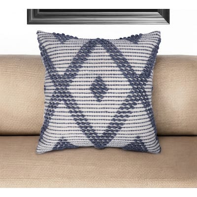 20" Blue Geometric Throw Pillow