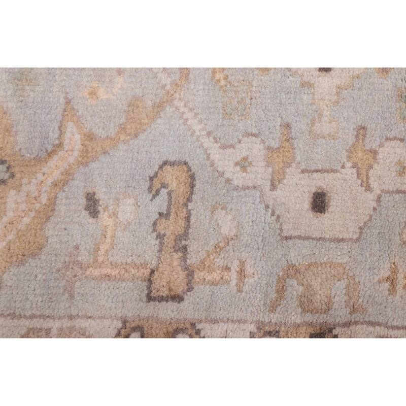ECARPETGALLERY Hand-knotted Royal Oushak Light Blue Wool Rug - 3'1 x 20'3