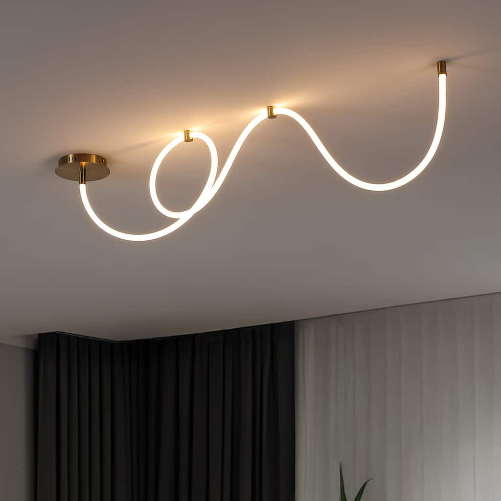 Adjustable Silicone Neon Rope LED Flush Mount, Dimmable, By JONATHAN Y