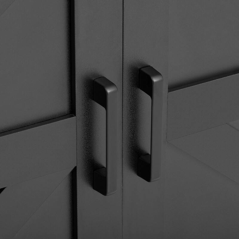 Farmhouse 59.3" Sideboard Buffet with Sliding Barn Doors and Open Storage for Living or Dining Spaces