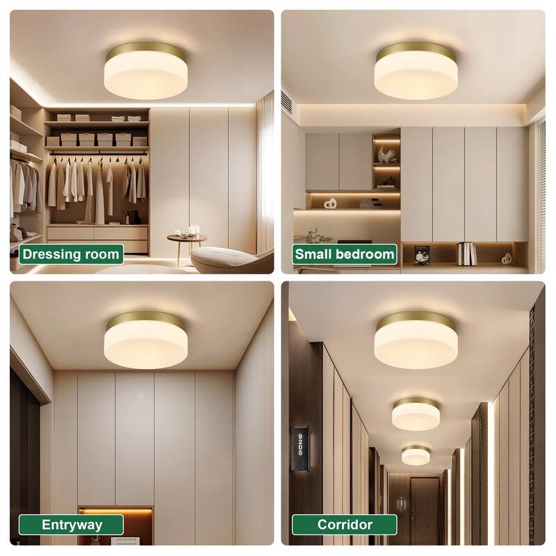 LED Flush Mount Ceiling Light Fixture, Modern Ceiling Lamp 24W 12 Inch Closet Round Surface for Bathroom Laundry Bedroom