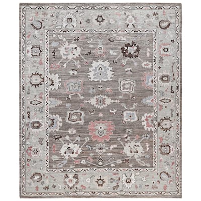 Oushak One-of-a-Kind Hand-Knotted Area Rug - Brown - 8' 0" x 9' 8"