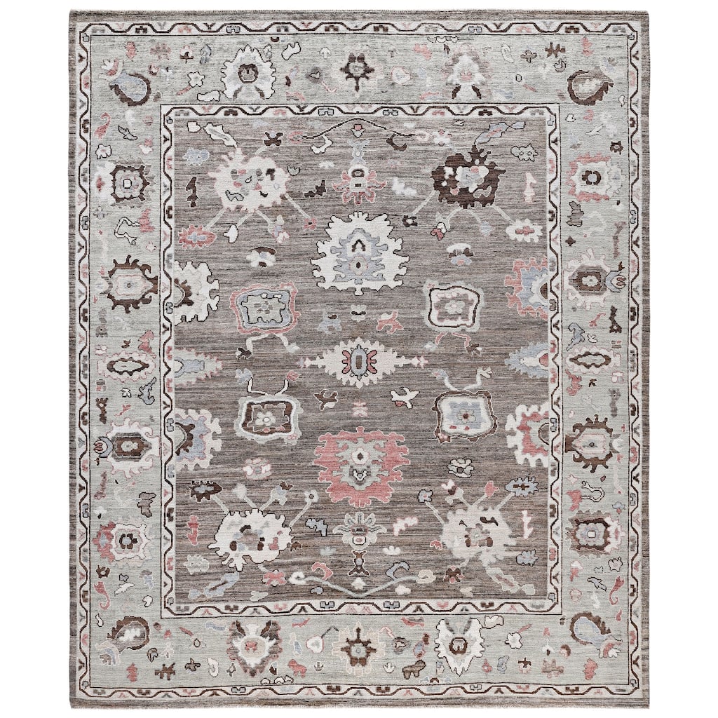 Oushak One-of-a-Kind Hand-Knotted Area Rug - Brown - 8' 0" x 9' 8"