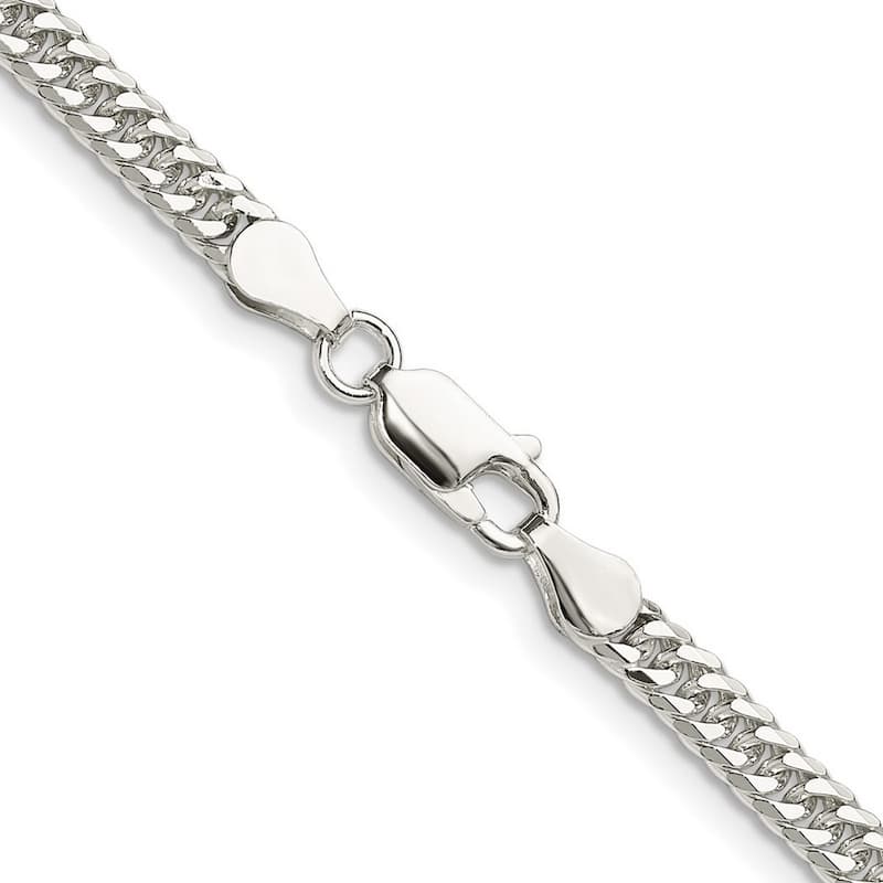Curata 925 Sterling Silver 3.9mm Double Beveled Curb Chain Necklace