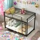 preview thumbnail 1 of 11, Twin Over Twin Convenient Metal Bunk Bed,Low Bunk Bed With Ladder for Home Black