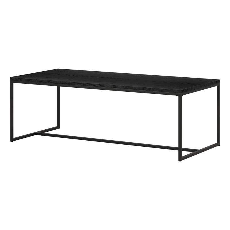 47-Inch Black Coffee Table Sturdy Rectangular Design for Living Room Office - 47” x 21” x 16”