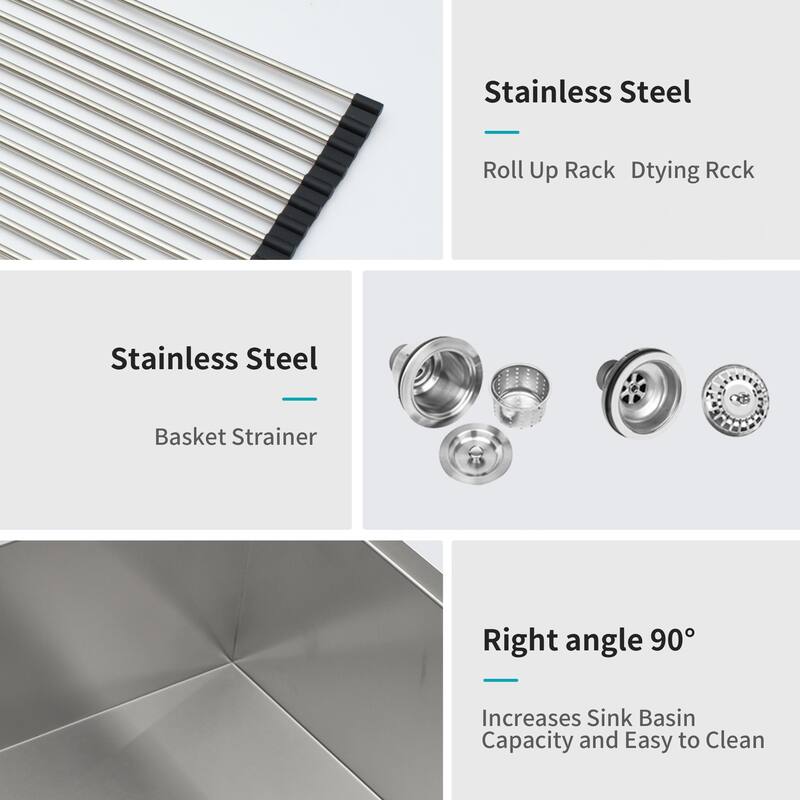 Double Bowl(50/50) Undermount Sink- 28"x19" Double Bowl Kitchen Sink 16 Gauge with Two 10" Deep Basin