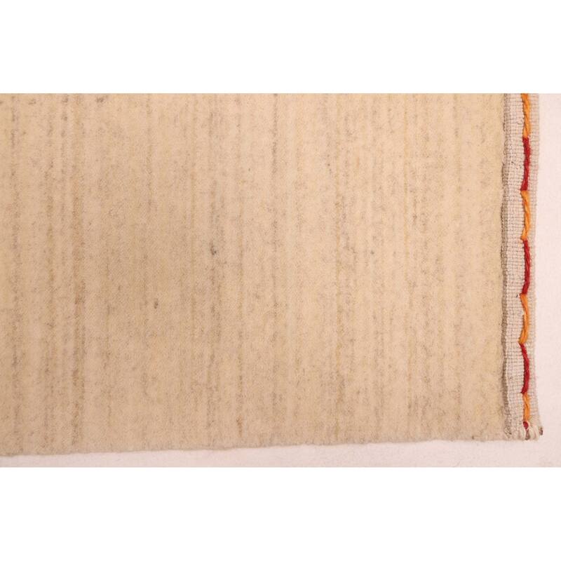 ECARPETGALLERY Hand Loomed Indo Gabbeh Ivory Wool Rug - 8'3 x 9'10