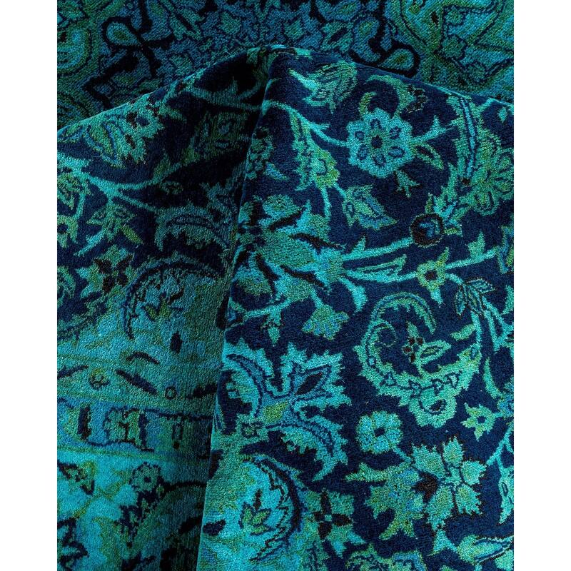 Fine Vibrance One-of-a-Kind Hand-Knotted Area Rug - Blue, 6' 2" x 9' 3" - 6' 2" x 9' 3"