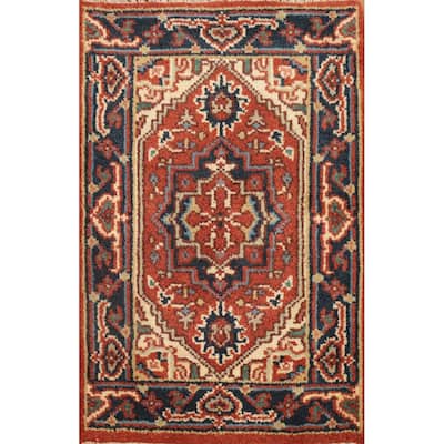Hand Knotted Oriental 100% Wool Carpet Traditional Medallion Oranges & Rust Kazak Area Rug - 3' 0'' X 2' 0''