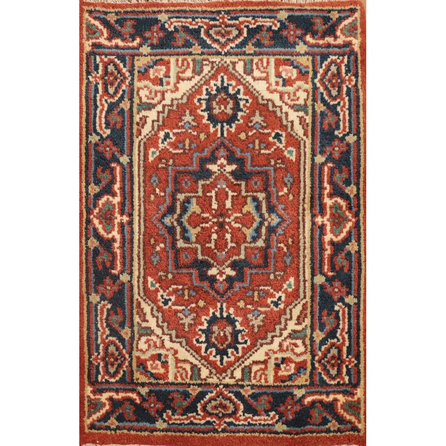 Hand Knotted Oriental 100% Wool Carpet Traditional Medallion Oranges & Rust Kazak Area Rug - 3' 0'' X 2' 0''