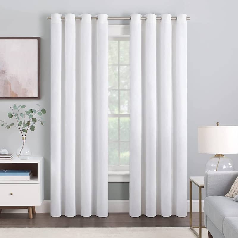 Eclipse Allira Velvet Room Darkening Grommet Noise Reduction Curtains (2 Panels)