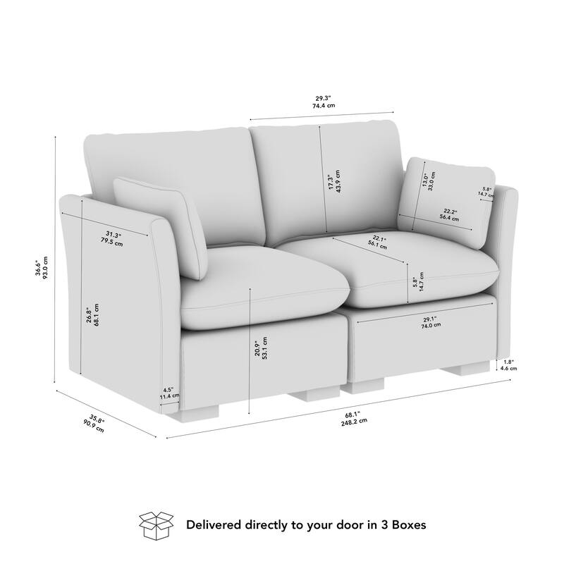 Bush Home Sienna Modular 2-Seater Loveseat
