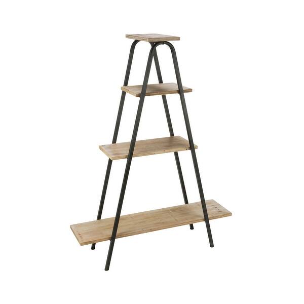 Metal 4Shelf Wood Ladder Bookcase Overstock 32461080