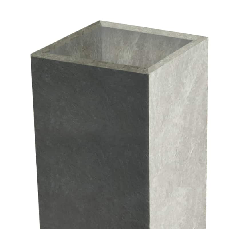 Durx-litecrete Lightweight Concrete Cement Color Tall Planter-Large - 13.8'x13.8'x27.8'