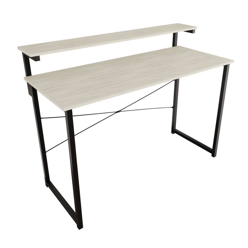 CraftPorch Minimalist 47-Inch Metal Computer Desk With Shelf