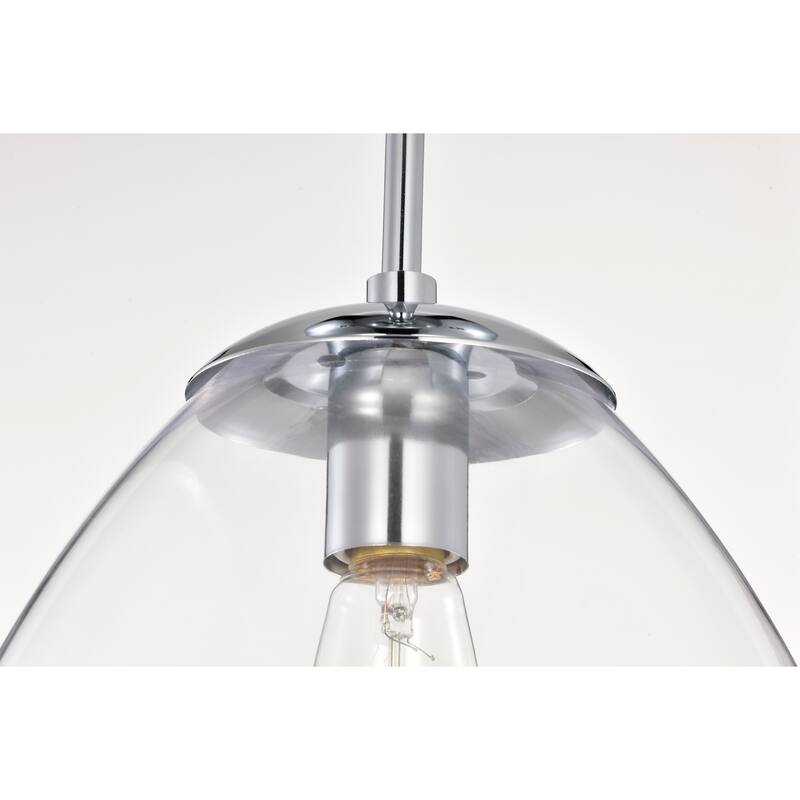 Zylo Semi-Flush Mount Metal Ceiling Lamp with Clear Glass Shade