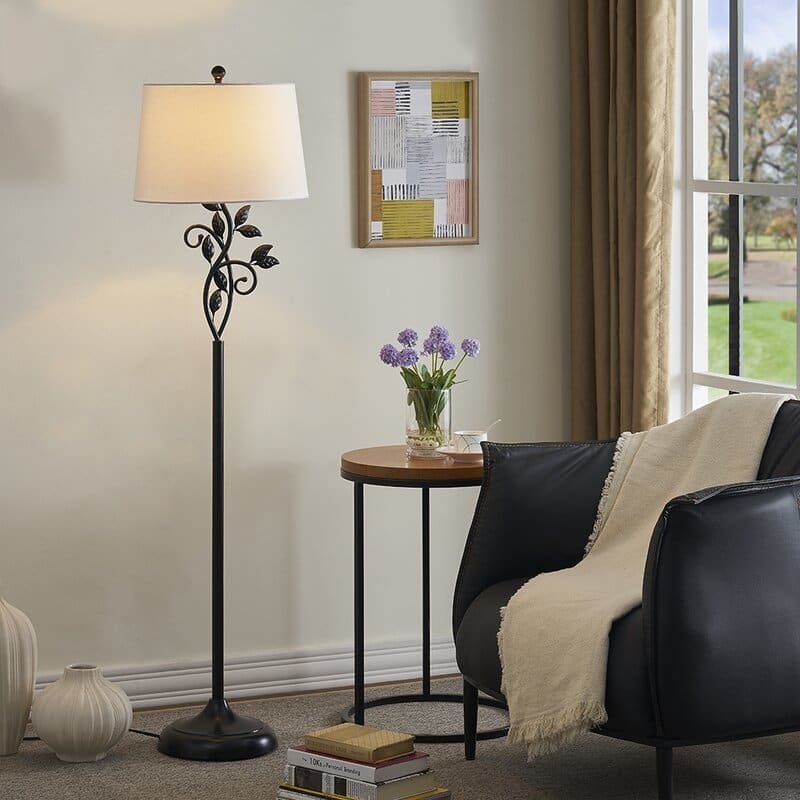 59" Traditional leaves Floor Lamp