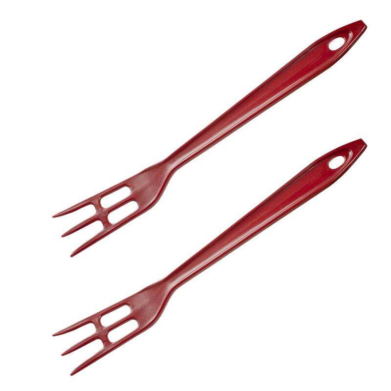 Hutzler LOPOL Set of 2 Reinforced Nylon Waffle Serving Forks - Red - Red