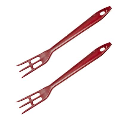 Hutzler LOPOL Set of 2 Reinforced Nylon Waffle Serving Forks - Red