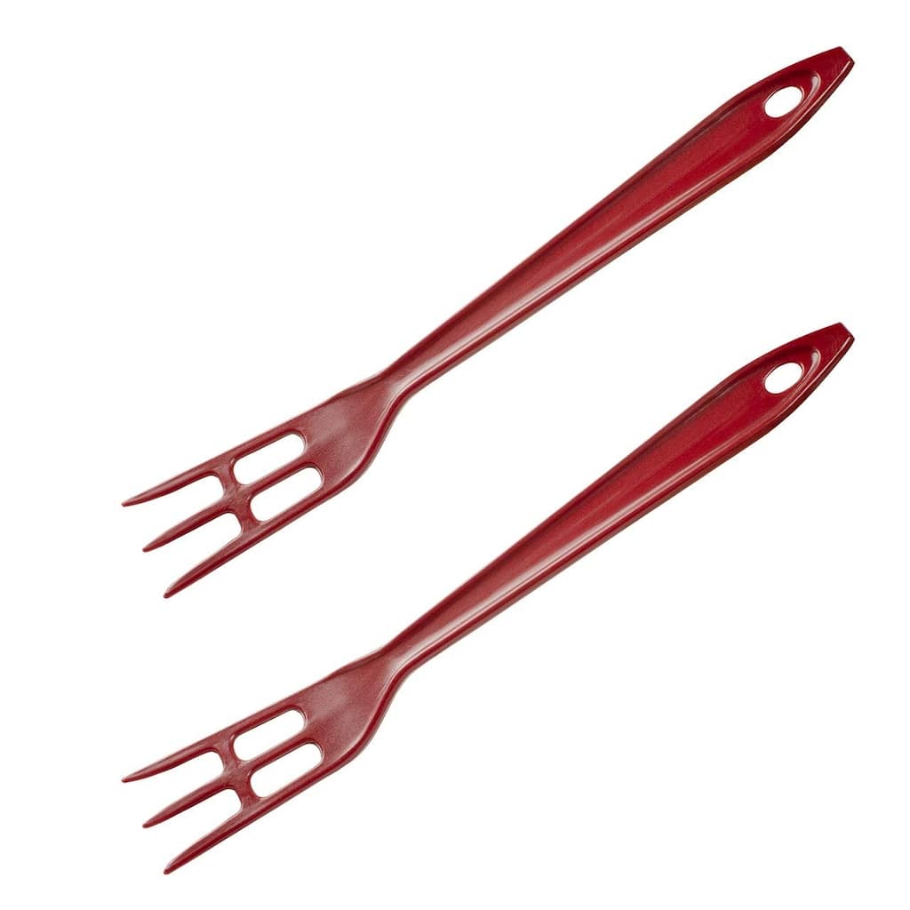 Hutzler LOPOL Set of 2 Reinforced Nylon Waffle Serving Forks - Red